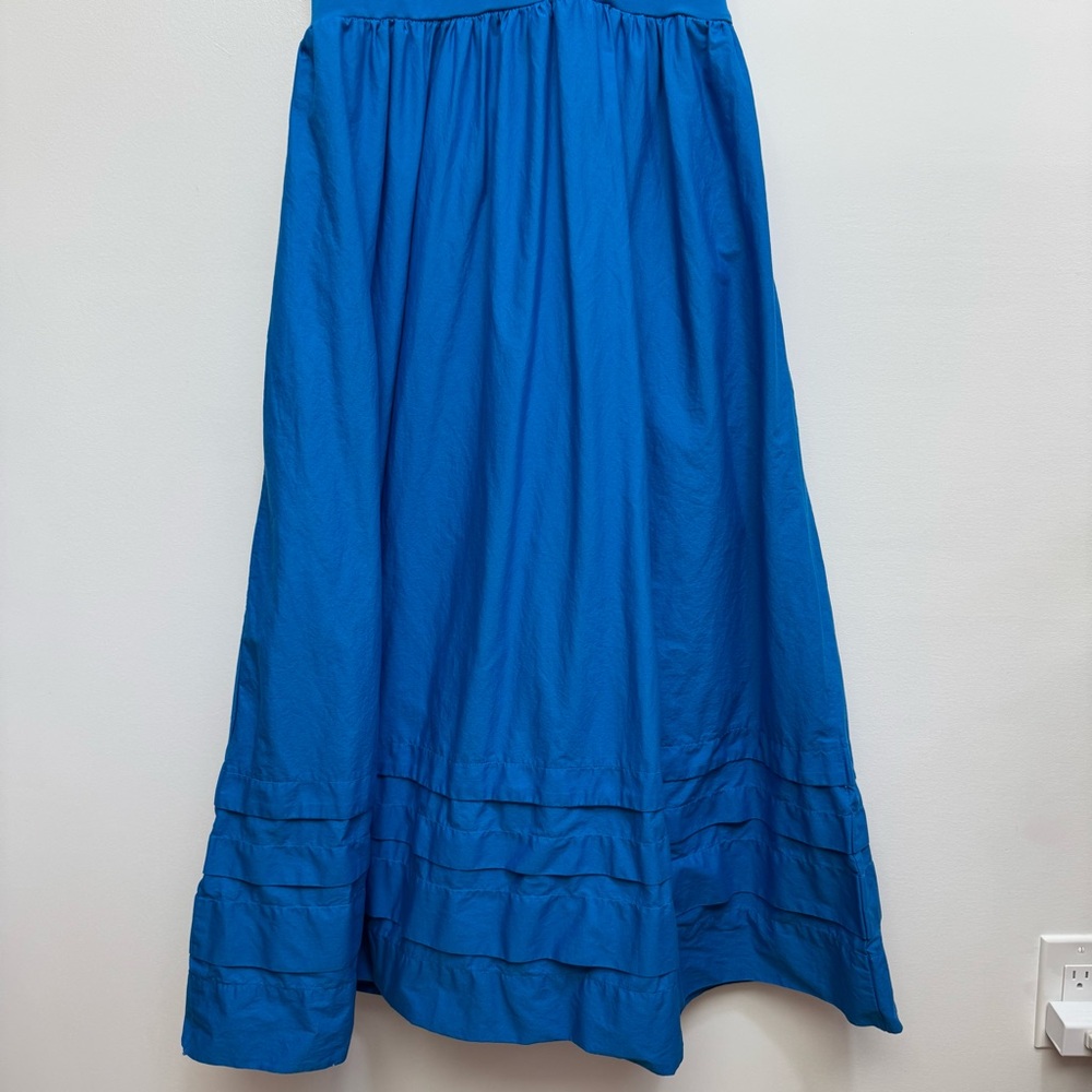 J. Crew Drop Waist Mixy Maxi Dress Women Large Tall Cotton Poplin Preppy Party - Picture 8 of 13